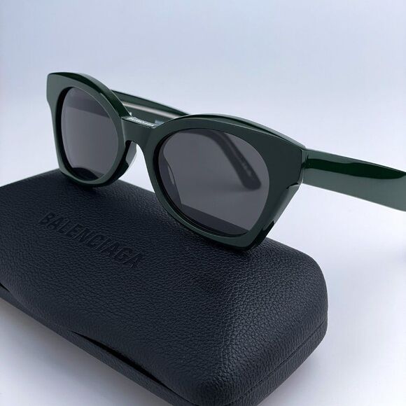 NEW Balenciaga BB0230S 006 Green Grey Cat Eye Women Sunglasses - Picture 2 of 11